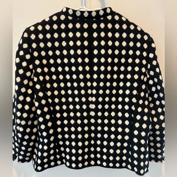 Jones New York Wool Polka Dot Jacket Blazer Classic Chic Size 14 - Picture 3 of 9